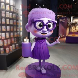 Maskottchen einer violetten...