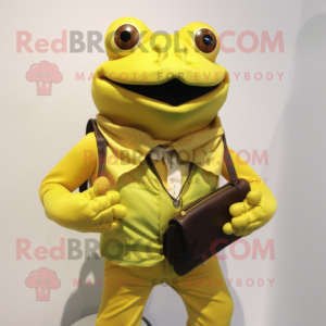 Yellow Frog maskot drakt...