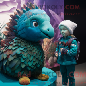 Mascot character of a Teal...