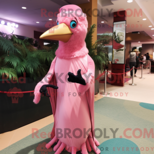 Mascottefiguur van een roze...