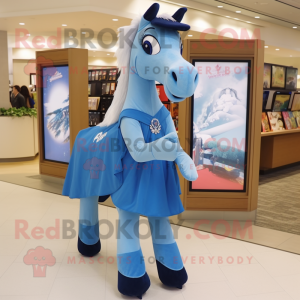 Blue Horse maskot kostym...