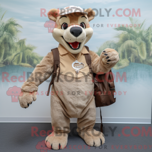 Maskot karakter af en beige...