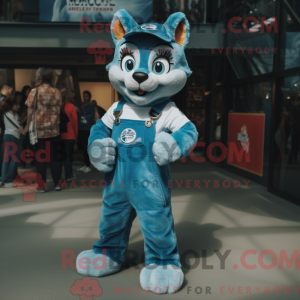 Maskottchen eines blauen...
