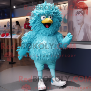 Mascot character of a Cyan...