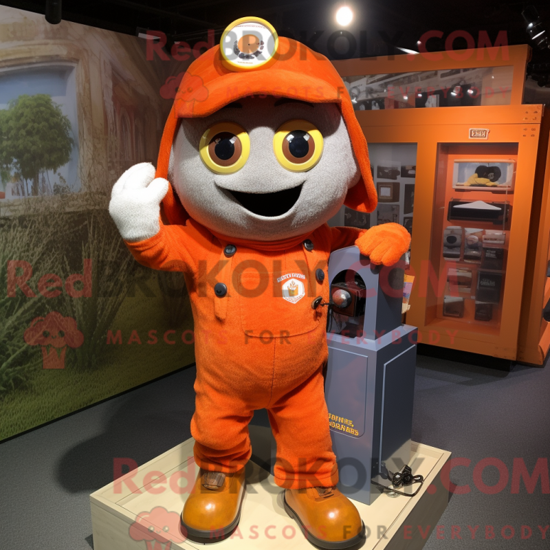 Fantasia de mascote de Telefone Laranja com macacão e broches - Mascotes laranja - REBROKO_381782 - RedBrokoly.com