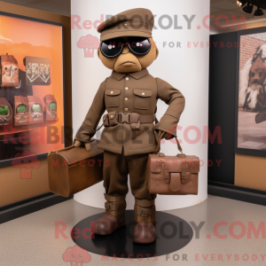 Mascot character of a Brown...