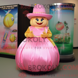 Maskotkarakter af en Pink...