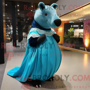 Mascot character of a Cyan...