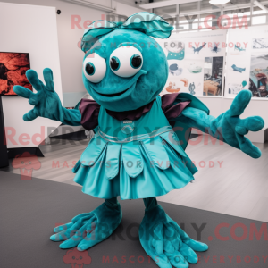 Mascot character of a Teal...