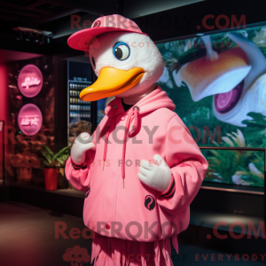 Mascot character of a Pink...