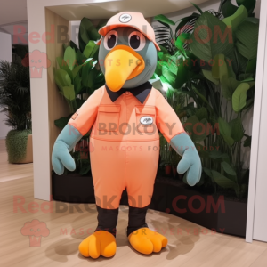 Peach Toucan maskot drakt...