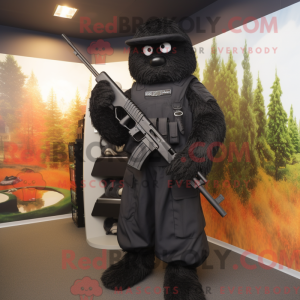 Maskot-karakter af en sort...