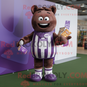 Maskot karakter af en lilla...