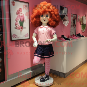 Mascottekarakter van roze...