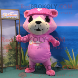 Mascot character of a Pink...
