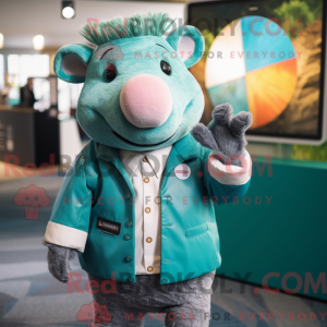 Mascot character of a Teal...