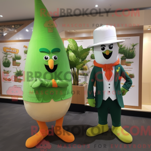 Maskot postava zelené mrkve...