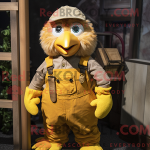 Maskot postava Tan Canary...