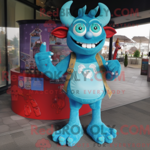 Mascot character of a Cyan...
