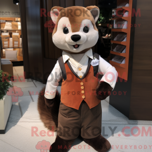 Maskot karakter af en brun...