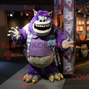 Maskot-karakter af en lilla...
