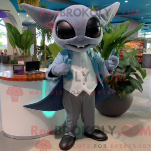 Maskot-karakter av en grå...