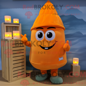 Maskotkarakter af et orange...