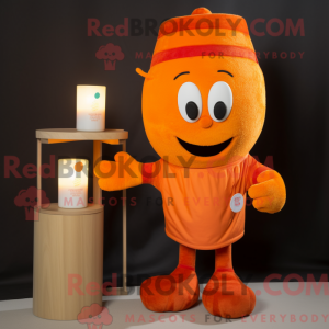 Maskotkarakter af et orange...