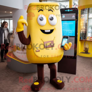 Maskot karakter af en gul...