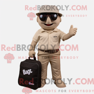 Maskotkarakter af en beige...