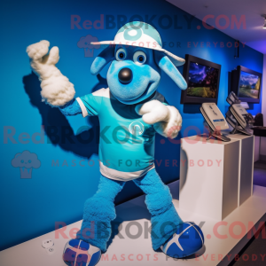 Mascot character of a Cyan...