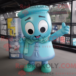 Mascot character of a Cyan...