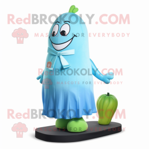 Sky Blue Cucumber maskot...