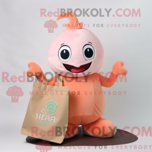Maskot karakter af en Peach...