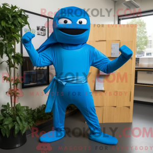 Mascot character of a Blue...