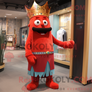 Maskot karakter av en rød...