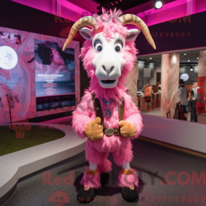Mascottefiguur van een roze...