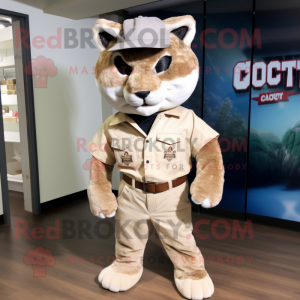 Creme Bobcat maskot kostume...