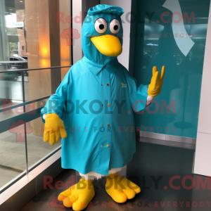 Maskotkarakter av en Teal...