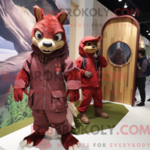 Característica da máscara de um chupacabra com capuz com parca e fecho - Mascotes chupacabras - REBROKO_383046 - RedBrokoly.com