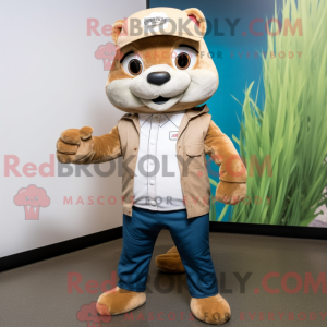 Mascot character of a Tan...