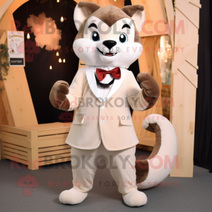 Cream Marten maskot kostume...