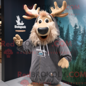 Fantasia de mascote de um Alce com moletom e botões de punho - Alces mascotes - REBROKO_383186 - RedBrokoly.com