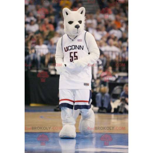 Mascote lobo branco e preto - Redbrokoly.com