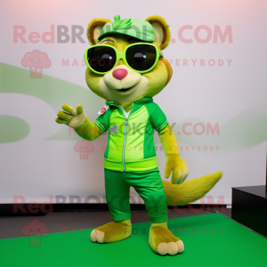 Lime Green Chipmunk maskot...