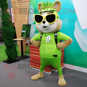 Lime Green Chipmunk maskot...