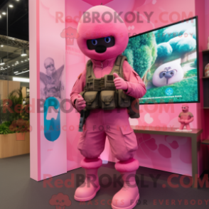 Máscara de proteção rosa para comando com culotes e wraps - Mascotes do Para Commando - REBROKO_383219 - RedBrokoly.com