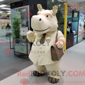 Maskot karakter af et beige...