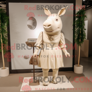 Mascot character of a Beige...
