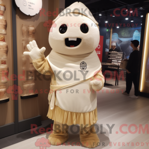 Mascot character of a Beige...